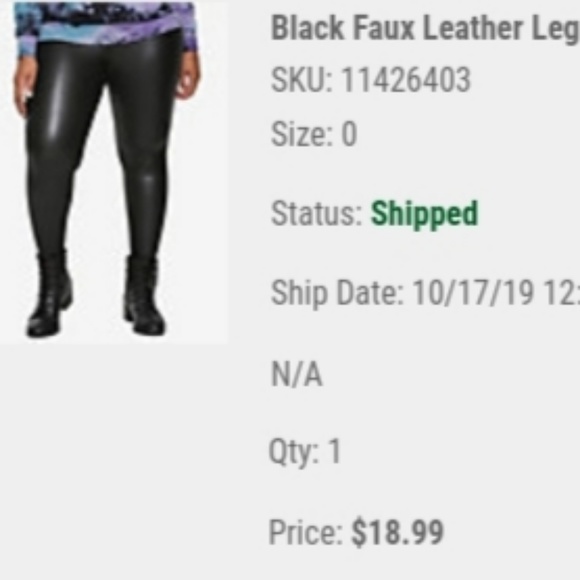 Faux leather leggings size 12 - Picture 2 of 4